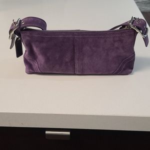 Purple Suede Coach Purse Handbag
